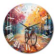 thumbnail image 2 of Designart Horloge Murale Surdimensionnée "Bicycle Joyeux Rouleaux Peinture II" Transport, 2 of 6