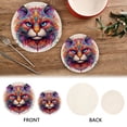 thumbnail image 4 of Cat Head Colorful Trivet Mats Pot Holders Cotton Woven Non-Slip Heat Resistant for Hot Pots Pans Pats for Cooking Baking Set of 2, 4 of 7