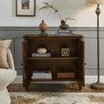 thumbnail image 6 of Keepoman 33.6" Storage Cabinet with Storage, Symmetrical Geometric Accent Display Cabinets and Media Console Credenza, Buffet sideboard for Living Room, Entryway, Dining Room, Kitchen, Walnut, 6 of 8