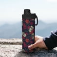 thumbnail image 7 of Goofa Roses Skulls Print 18oz Sports Insulated Kettle With Straw Water Bottle Sports Water Bottle For Running Hiking Cycling Climbing Mans Womans, 7 of 7