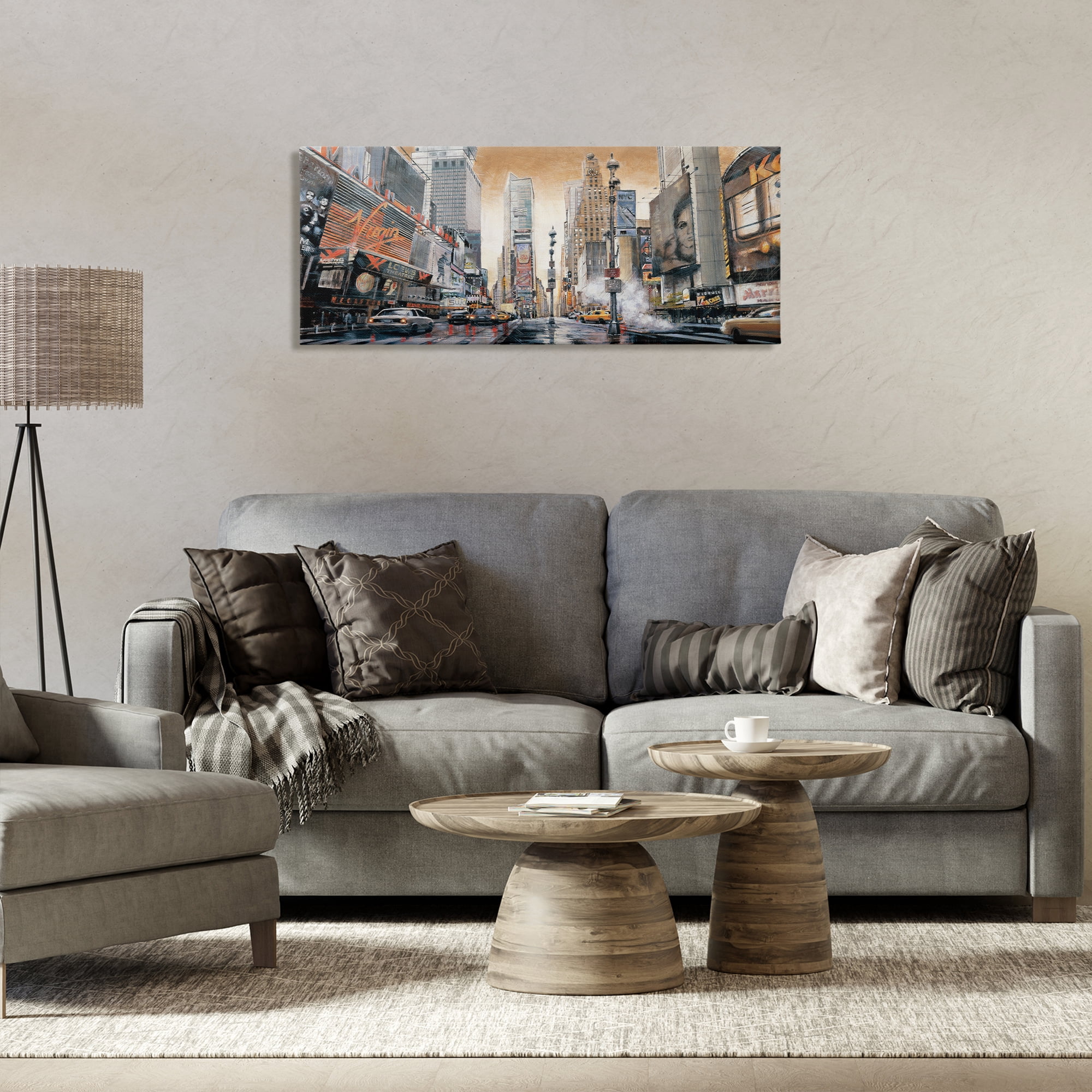 Stupell Industries New York Cityscape Scenery Painting Gallery Wrapped Canvas Art Print Wall Art, 40 x 17