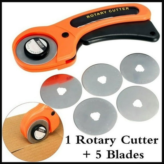 LigoWave 45mm Rotary Cutter with 5pcs Extra Blades,Fabric Leather Craft Sewing Quilting Fits Rolling Cutters