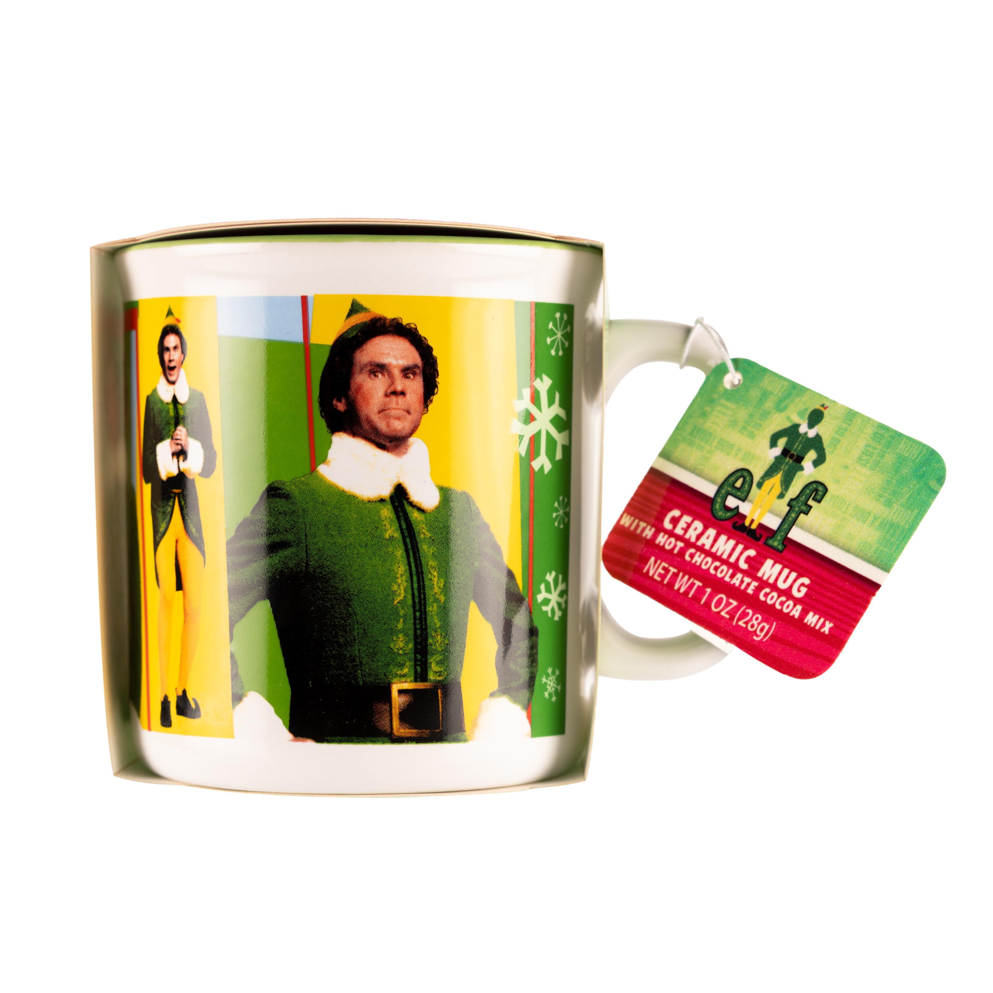 (2 pack) Warner Bros Elf 10 oz Ceramic Mug with Cocoa