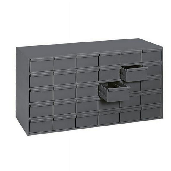 Durham 034-95 11.63 in. Steel 30 Drawer Cabinet for Small Part Storage, Gray