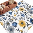 thumbnail image 2 of Yellow Blue Floral Washable Living Room Rugs 8'x10', Vintage Leaf Low Pile Throw Large Area Rug Non-Slip Sturdy Edge Binding Carpet for Bedroom Dining Room Office, 2 of 9
