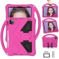 thumbnail image 7 of Kids Case for iPad Pro 11 2022/2021/2020/2018 with Kickstand/Handle Stand Lightweight Soft EVA Foam Shockproof Silicone Cover Boy Girl for iPad Air 4/Air 5, Rose, 7 of 7