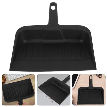 RENACLIPY Heavy Duty Black Plastic Dustpan with Large Capacity for Home, Vehicle, Office Cleaning and Multipurpose Use
