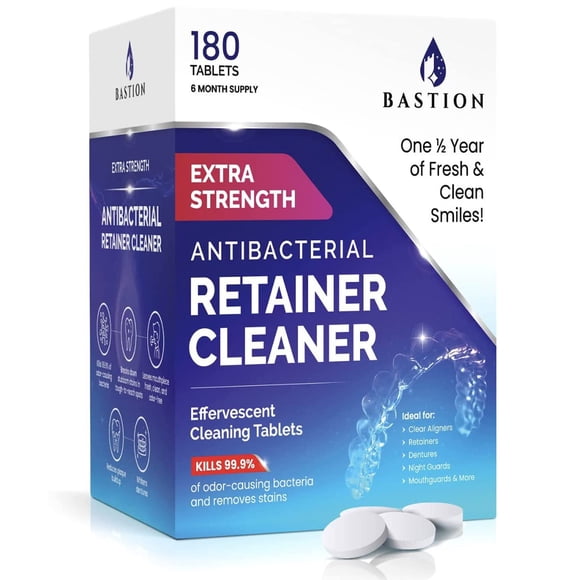 Retainer Cleaner & Denture Cleanser Bastion 180 comprimidos