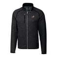 thumbnail image 2 of Men's Cutter & Buck Heather Charcoal Arkansas Razorbacks Mainsail Sweater-Knit Big & Tall Full-Zip Jacket, 2 of 3