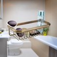 thumbnail image 4 of Cesta de ducha de cobre macizo de 30 cm, soporte para jabón de baño, champú, estante de pared para baño, 4 of 13