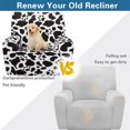 thumbnail image 5 of Jiueut Cow Dog Paw Print Recliner Chair Covers, Polyester Spandex Recliner Cover with Elastic Bottom Anti Dust Recliner Slipcover for Universal Fit, 5 of 7