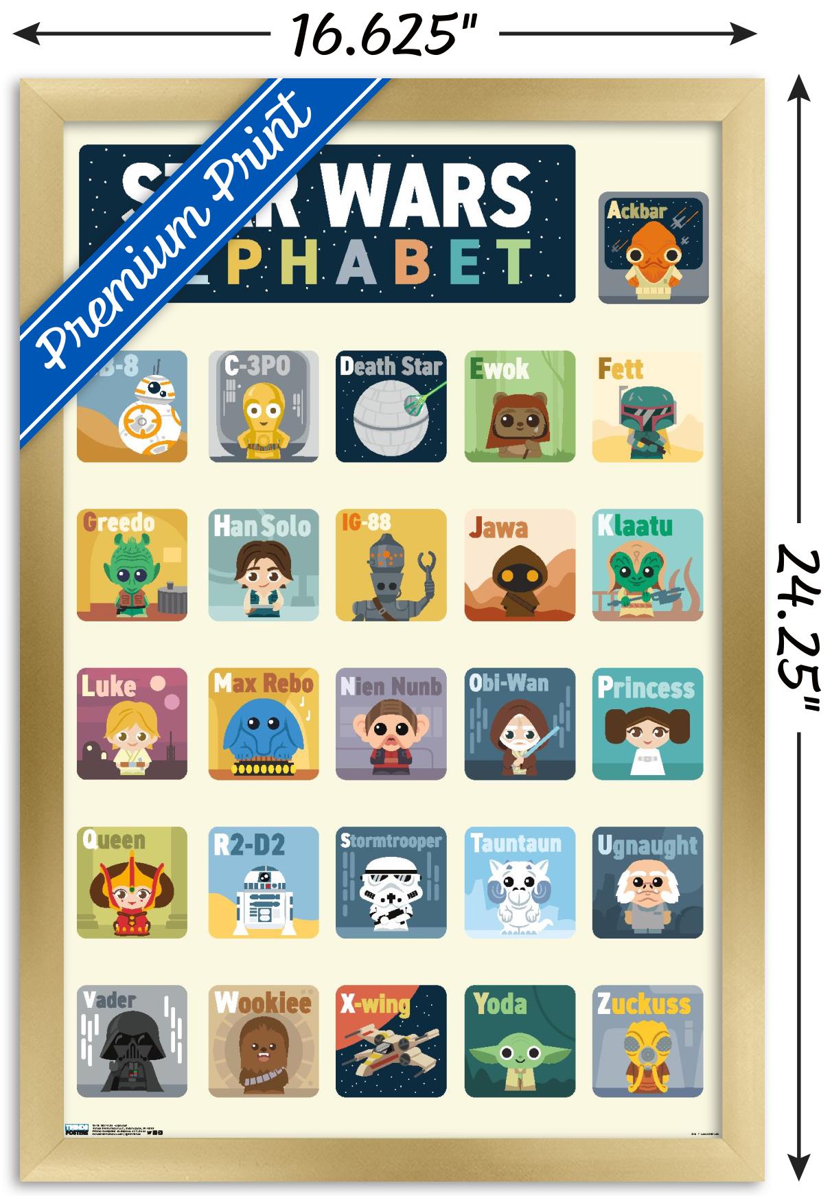 Star Wars: Saga - Alphabet Wall Poster, 14.725" x 22.375", Framed - image 3 of 5