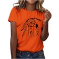 thumbnail image 1 of Dadaria Hauts pour Femmes Chemise Orange Manches Courtes T-Shirt Col Rond Attrape-Rêves d'Été Blouses 2TG, 1 of 6