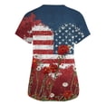 thumbnail image 5 of Women V Neck Short Sleeve Printed Scrub Top with Star Pattern and Two Front Pockets for Work Uniforms Deep Red 5XL, 5 of 5