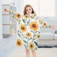 thumbnail image 5 of FORMRS Wearable Blanket Hoodie with Sleeves for Kids Cozy Flannel Sweatshirt, Sunflowers and Leaves Pattern, 5 of 7