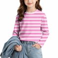 thumbnail image 4 of Ashirexll Girls Long Sleeve Shirts Gradient Striped Print Long Sleeve Casual Top for Big Girls 3-14 Years, 4 of 7