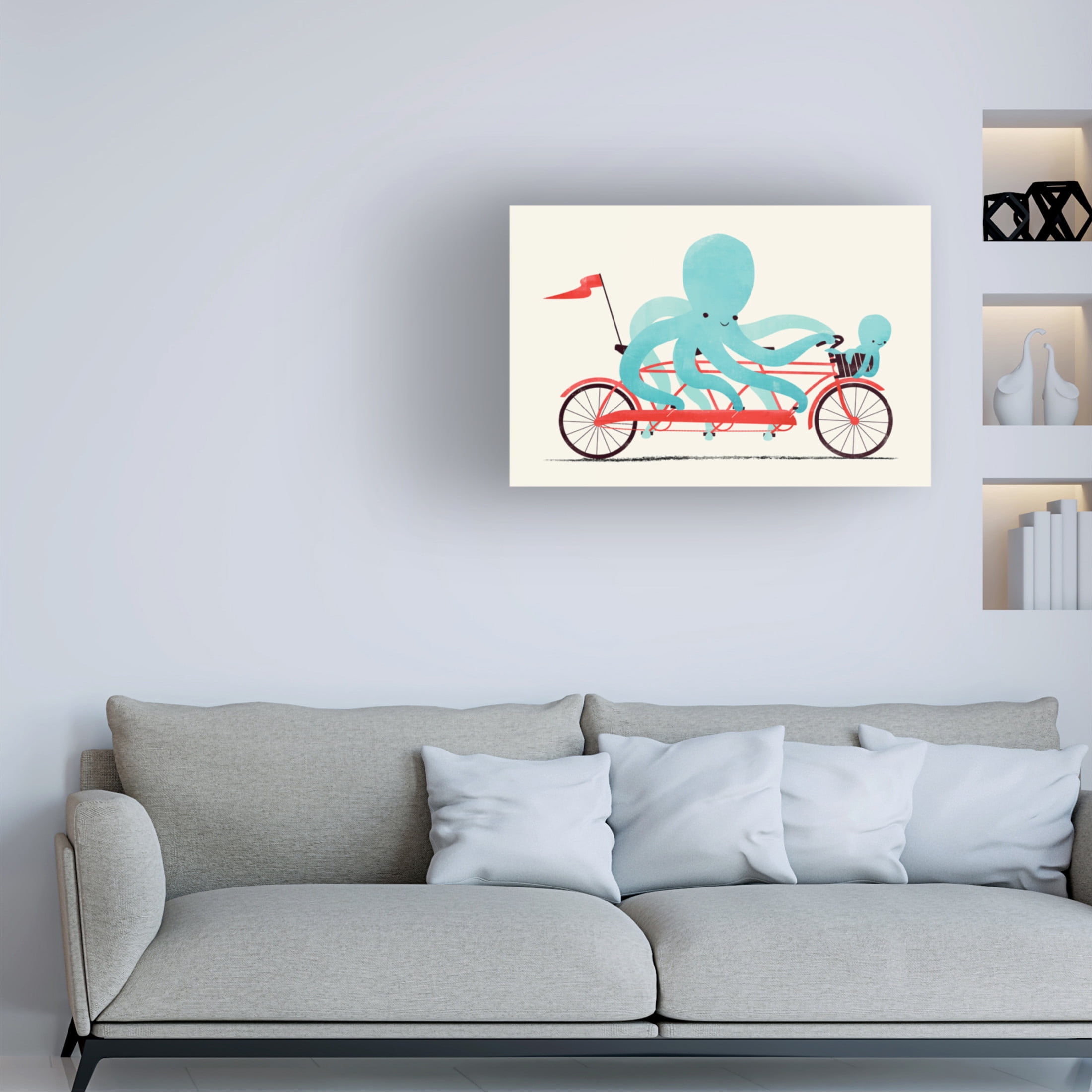 Canvas Wall Art - Jay Fleck 'My Red Bike' Wall Art for Living Room, Bedroom, or Office Décor by Trademark Fine Art - 32 x 22 Inches