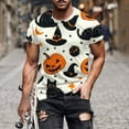 thumbnail image 1 of Blusas y camisas de manga corta y cuello redondo para hombre. Blusas/camisetas de manga corta con cuello redondo y estampado de Halloween para hombre. Blusa para hombre., 1 of 5