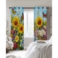 thumbnail image 4 of Spring Wildflower Blackout Curtains for Bedroom Living Room Darkening Curtains 63 Inches Long Floral Leaves Country Pastoral Window Curtain 2 Panels Set Window Treatment Grommet Drapes 52"x63", 4 of 9