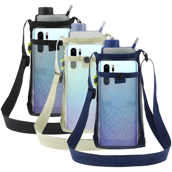 GASTROPOD 2026 New 3 Pcs Water Bottle Carrier Mesh Bottle Pouch Holder Bottle Sling with Adjustable Strap for Travel,Hiking,Gym,Outdoor
