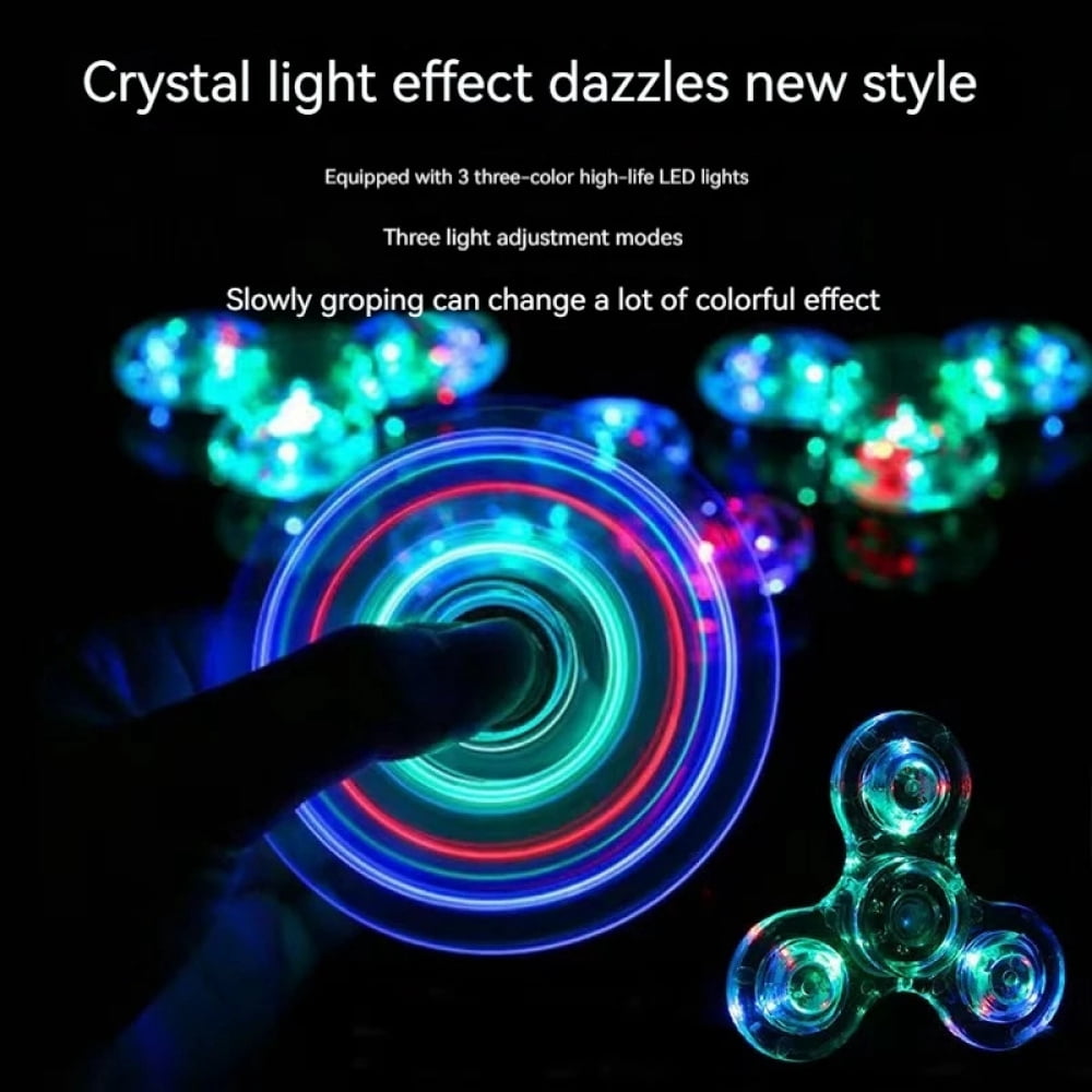 Luminous LED Light Fidget Spinner Hand Top Spinners Glow in Dark Light EDC Figet Spiner Finger Stress Relief Toys