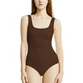 thumbnail image 2 of POSESHE Women's Plus Size Square Tank Bodysuit in Black, M-5X, 2 of 5