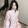 thumbnail image 3 of -Chaqueta Bomber Vintage para mujer, ropa de calle de gran tamaño Harajuku, chaquetas de béisbol rosas Y2k, moda coreana para exteriores, 3 of 5