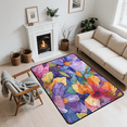 thumbnail image 7 of CURLYOOT Watercolor Floral Colorful Flowers Area Rug 3x5 Ft Rugs for Entryway Entrance Kitchen, Washable Non Slip Indoor Floor Carpet for Bedroom Living Room, 7 of 7