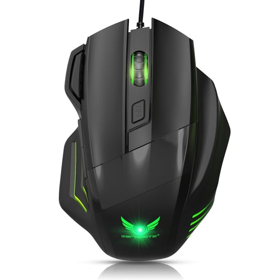 DOMAVER Wired Gaming Mouse with Dynamic RGB Backlit, 4 Adjustable DPI Levels, Ergonomic Optical PC Computer Mouse for Pro Gamer, Black
