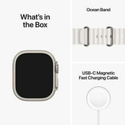 Restored Apple Watch Ultra [GPS + Cellular 49mm] Smart Watch w/Rugged Titanium Case & White Ocean Band