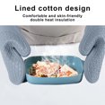 thumbnail image 4 of Silicone Baking Gloves, Heat Resistant Kitchen Insulation Gloves, Soft Comfortable Mitts for Oven, Microwave and Grill Use, Easy to Clean, High Temperature Resistance up to 260°F (1 Pair) Gray, 4 of 6