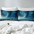 thumbnail image 4 of YST Horror Teal Twin Bed Sheets Set,Ocean Sea Wave Top Sheet,Gothic Tornado Lightning Bedding Set,Geometry Nature Disater Flat Fitted Sheet 3Pcs(1 Flat Sheet,1 Fitted Sheet,1 Pillowcase), 4 of 5