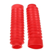 Pretyzoom 1Pair Easy Install Red Front Fork Guard Covers for Motorcycle Suspension