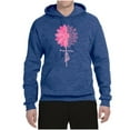 thumbnail image 2 of Wild Bobby, Faith Pink Ribbon Sunflower, Breast Cancer Awareness, Unisex Graphic Hoodie Sweatshirt, Vintage Heather Blue, XX-Large, 2 of 5