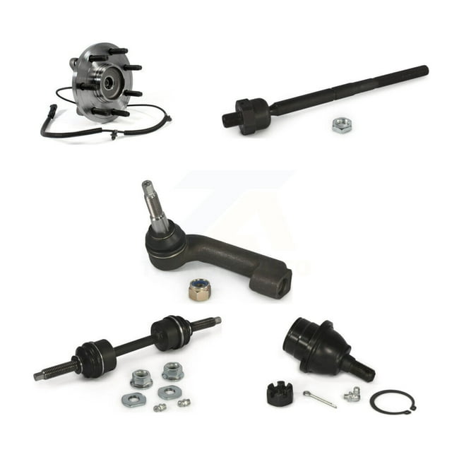 Transit Auto Front Left (Driver Side) Hub Bearing Assembly Suspension Lower Ball Joint Outer Inner Tie Rod End and Sway Bar Stabilizer Link Kit (5Pc) for Car Ford F-150 with 7 Lug Wheels K77-101723