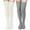 B-White/Gray, variant on Loritta 2 Pairs Women Cable Knitted Thigh High Socks Long Winter Socks over Knee Size 6-9