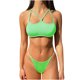 thumbnail image 1 of Bikini de moda sexy para mujer Conjunto de ropa de playa con estampado de dos piezas de color sólido Fridja nalpqowj22618, 1 of 5