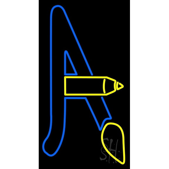Art Icon LED Neon Sign 20 x 37 - inches, Clear Edge Cut Acrylic Backing, with Dimmer - Bright and Premium built indoor LED Neon Sign for art gallery, and exhibition.