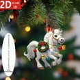 thumbnail image 4 of Beautynvta Christmas Ornaments, Acrylic 2D Flat White Horse Pendant, Christmas Tree Hanging Decorations, Animal Hanging Ornaments for Xmas Tree Home Decor, 4 of 6