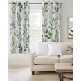 thumbnail image 2 of Eucalyptus Leaves Blackout Curtains, Light Blocking Print Window Curtains, Sage Green Watercolor Farmhouse Thermal Insulated Window Drapes for Living Room Kitchen Cafe 2 Panels, 55"W x 39"L, 2 of 9
