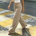 thumbnail image 4 of Bixock Women Pajamas Pants Loungewear Pants Solid Color Long Pajama Pants Straight Leg Elastic Drawstring Waist Side Pockets Soft Homewear Indoor Sleepwear Trousers Women Clothings, 4 of 5