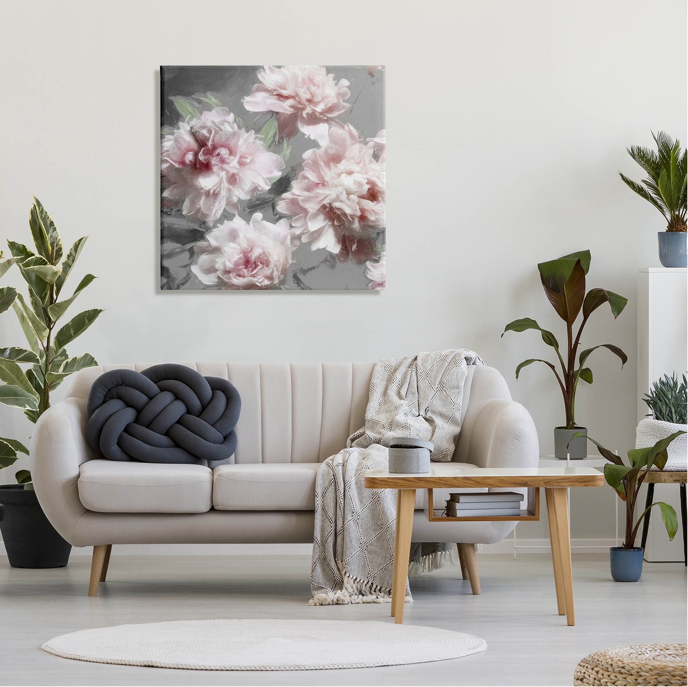 Pink Carnation Bloom Arrangement Botanical & Floral Graphic Art Gallery Wrapped Canvas Print Wall Art