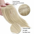 thumbnail image 5 of Benehair 100% Natural Hair Extensions Clip in Topper Toupee Bangs Hairpiece for Woman 10" Ash Blonde & Bleach Blonde, 5 of 9