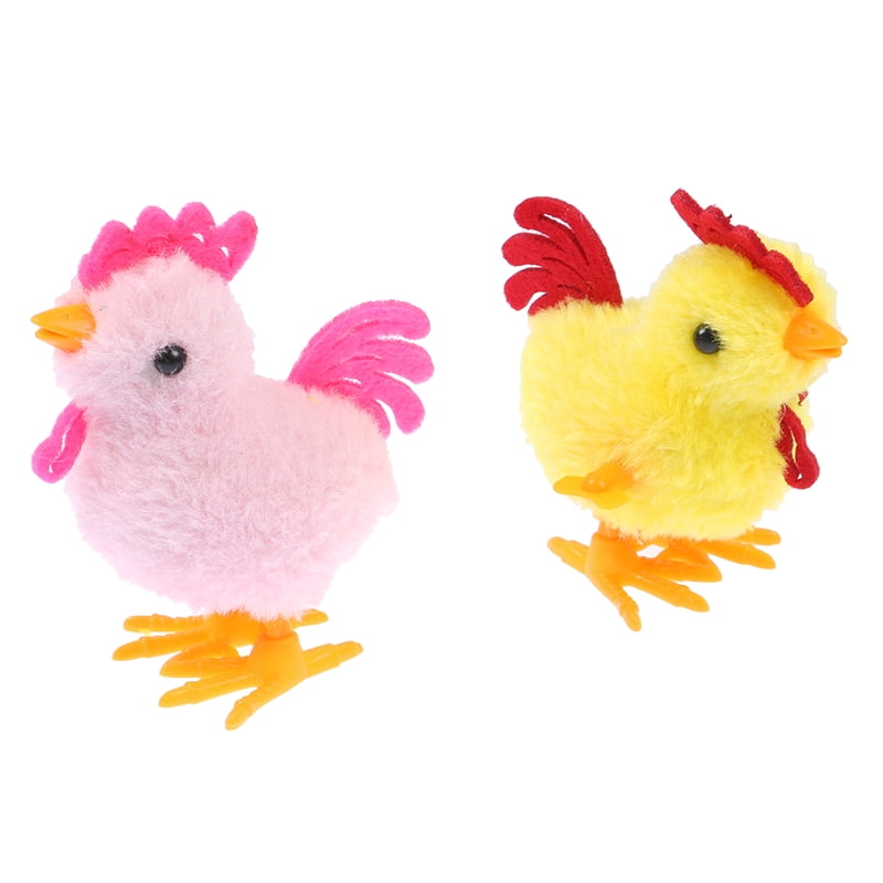 Plush Wind Up Chicken Kids Educational Toy Clockwork Jumping Walking Chicks ^KN 