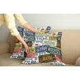 thumbnail image 3 of Ambesonne Retro Throw Pillow Cover 2 Pack, Vintage Travel Plate, 16", Green Blue Yellow, 3 of 6