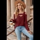 thumbnail image 4 of Blusa de Verano con Escote Cuadrado y Hombros Descubiertos para Mujer, Color Rojo Vino L, 4 of 8
