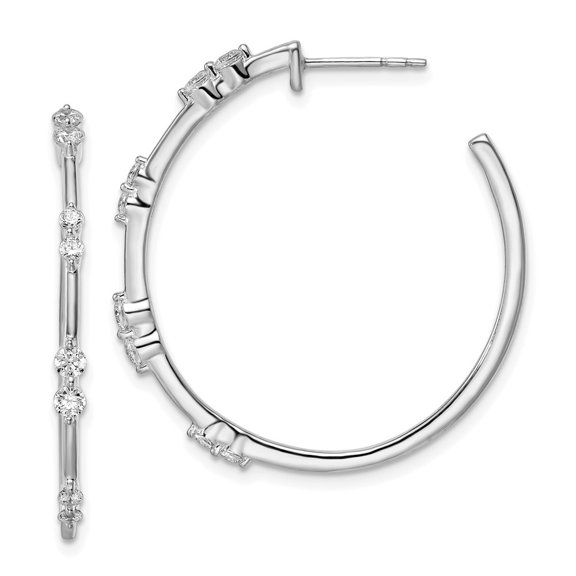 Auriga Mother's Day Gift 14K White Gold 5/8 carat LG Diamond VS/SI D-F Post Hoop Earrings for Women