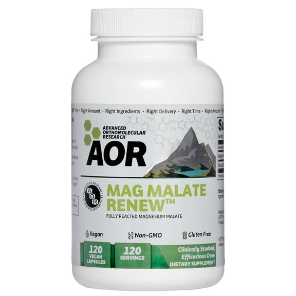 AOR, Mag Malate Renew, Supports a Healthy Heart, Muscle Function and Energy, Magnesium Supplement, 120 Servings (120 Capsules)