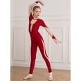 thumbnail image 4 of renvena Kids Girls Shiny Rhinestones Ballet Gymnastic Dance Leotard Unitard Figure Skating Training Dancewear Size 6-16 Red 6, 4 of 7
