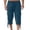 Sky Blue@GC@, variant on CONZONE Mens Baggy Linen Capri Pants Wide Leg Pants for Men Trendy Elastic Waist Drawstring Solid Soft Casual Joggers Pant With Pockets